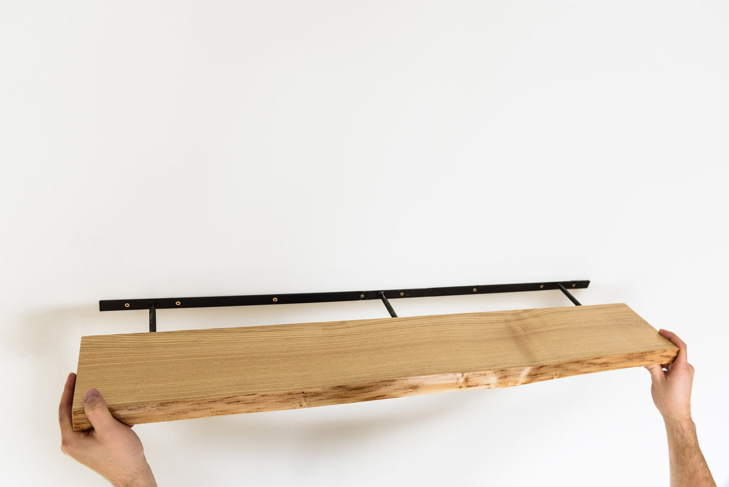 Ash Shelves, Custom Wood Shelves, Rustic Shelves, Bathroom Shelves with Bracket, Long Book Shelves,Kitchen Shelves
