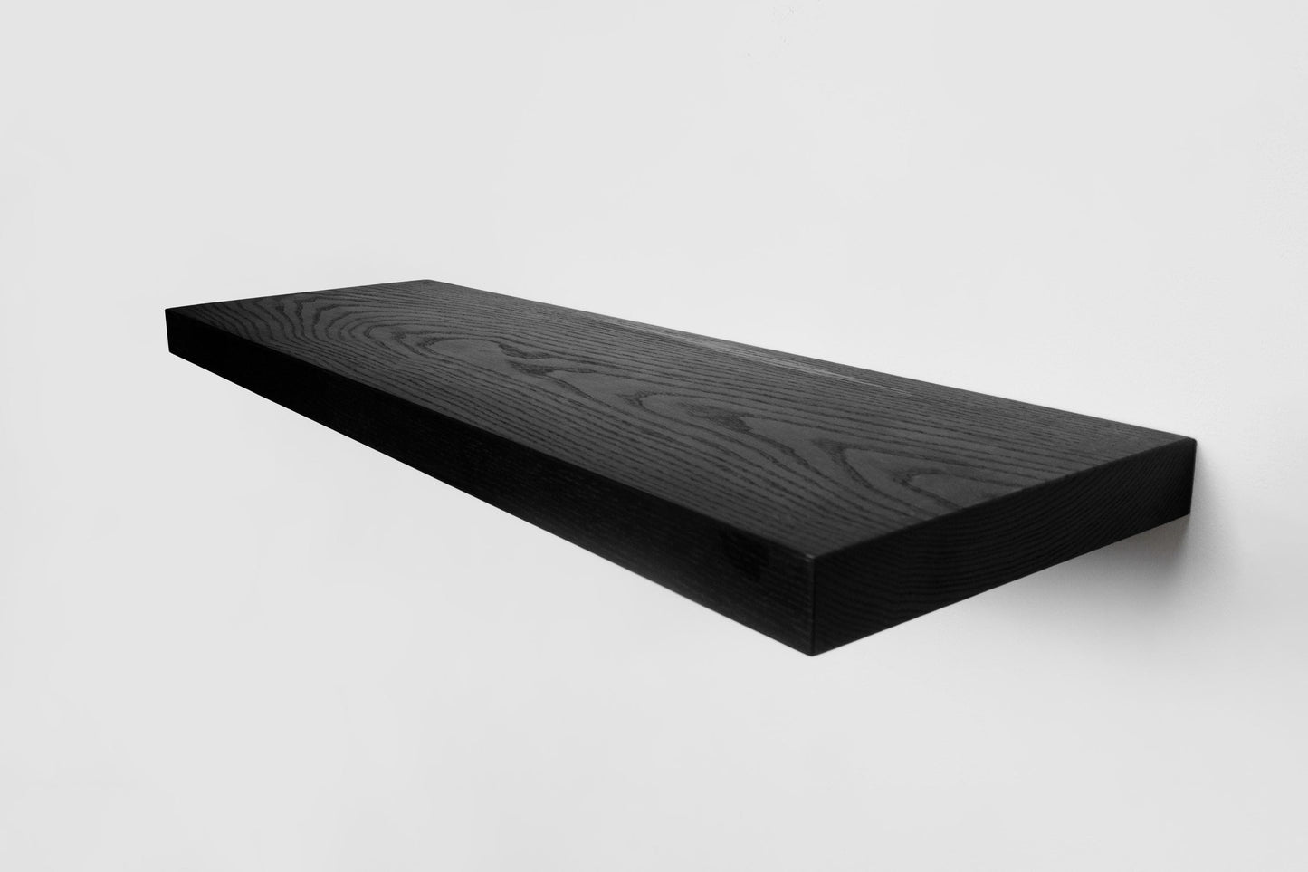 Ash Black Floating Shelves, Custom Wood Shelves, Rustic Shelves, Bathroom Shelves with Bracket, Long Book Shelves,Kitchen Shelves