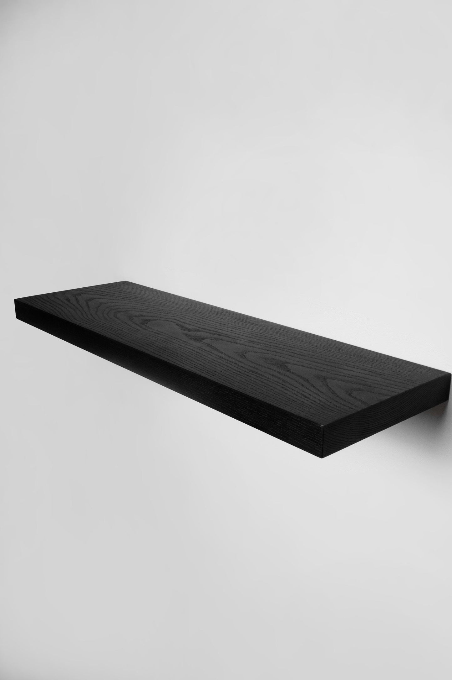 Ash Black Floating Shelves, Custom Wood Shelves, Rustic Shelves, Bathroom Shelves with Bracket, Long Book Shelves,Kitchen Shelves