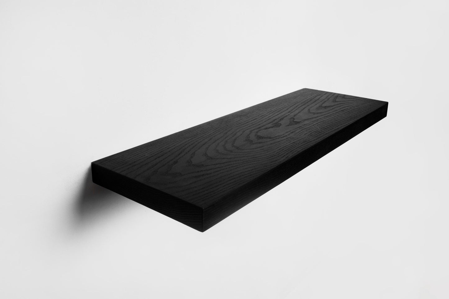 Ash Black Floating Shelves, Custom Wood Shelves, Rustic Shelves, Bathroom Shelves with Bracket, Long Book Shelves,Kitchen Shelves