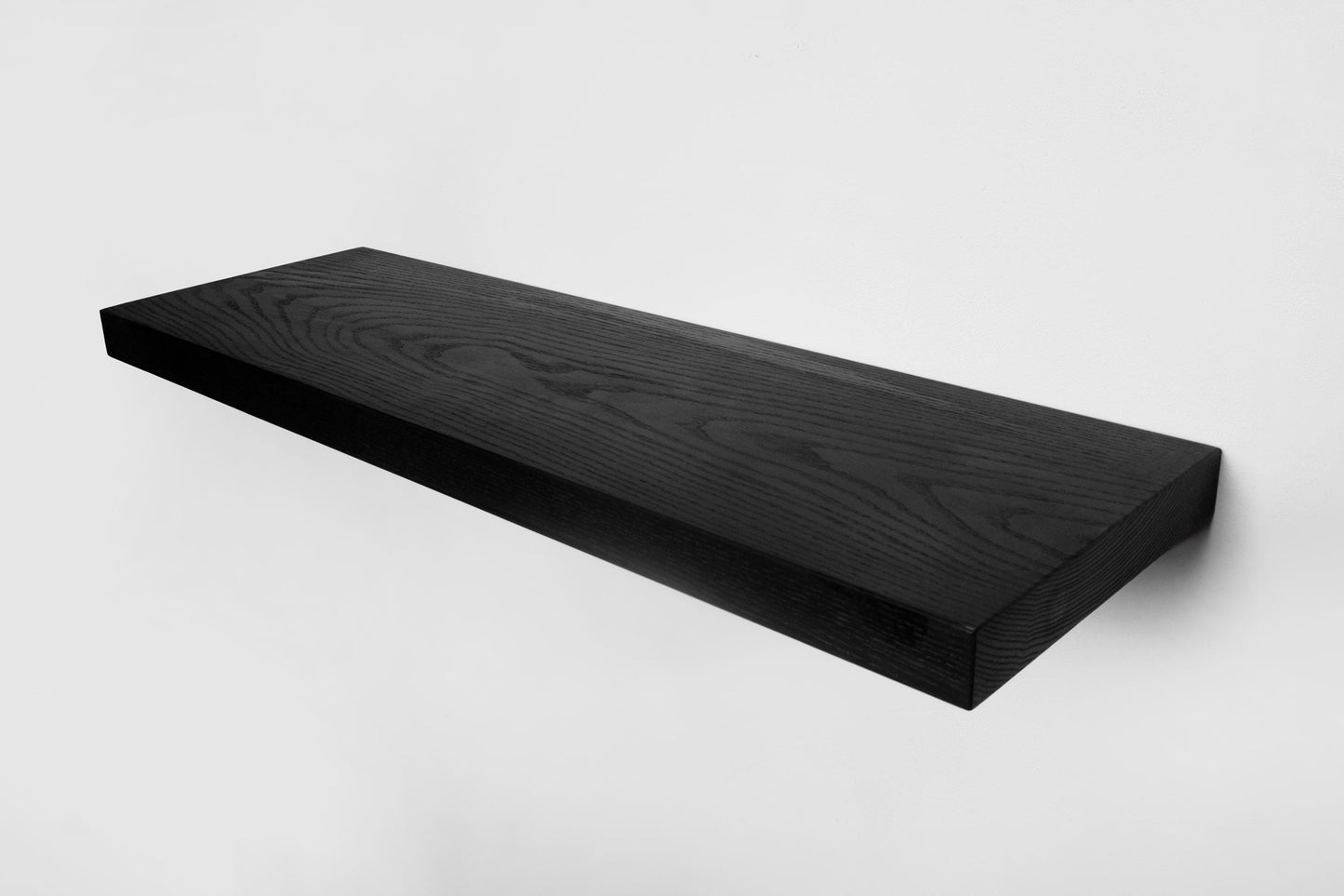 Ash Black Floating Shelves, Custom Wood Shelves, Rustic Shelves, Bathroom Shelves with Bracket, Long Book Shelves,Kitchen Shelves