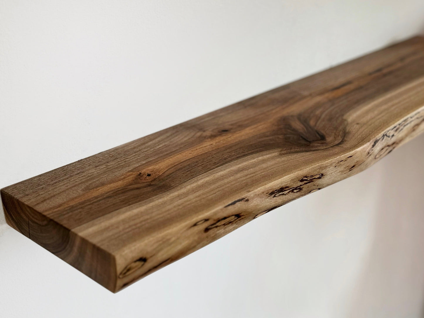 Walnut Floating Shelves, Custom Wood Shelves, Rustic Shelves, Bathroom Shelves with Bracket, Long Book Shelves,Kitchen Shelves