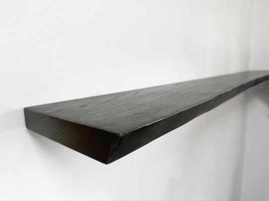 Ash Floating Shelves, Custom Wood Shelves, Rustic Shelves, Bathroom Shelves with Bracket, Long Book Shelves,Kitchen Shelves