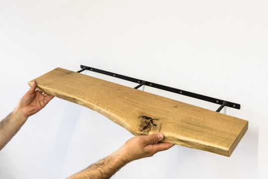 Oak Floating Shelves, Custom Wood Shelves, Rustic Shelves, Bathroom Shelves with Bracket, Long Book Shelves, Oak Kitchen Shelves