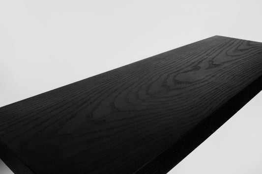 Ash Black Floating Shelves, Custom Wood Shelves, Rustic Shelves, Bathroom Shelves with Bracket, Long Book Shelves,Kitchen Shelves