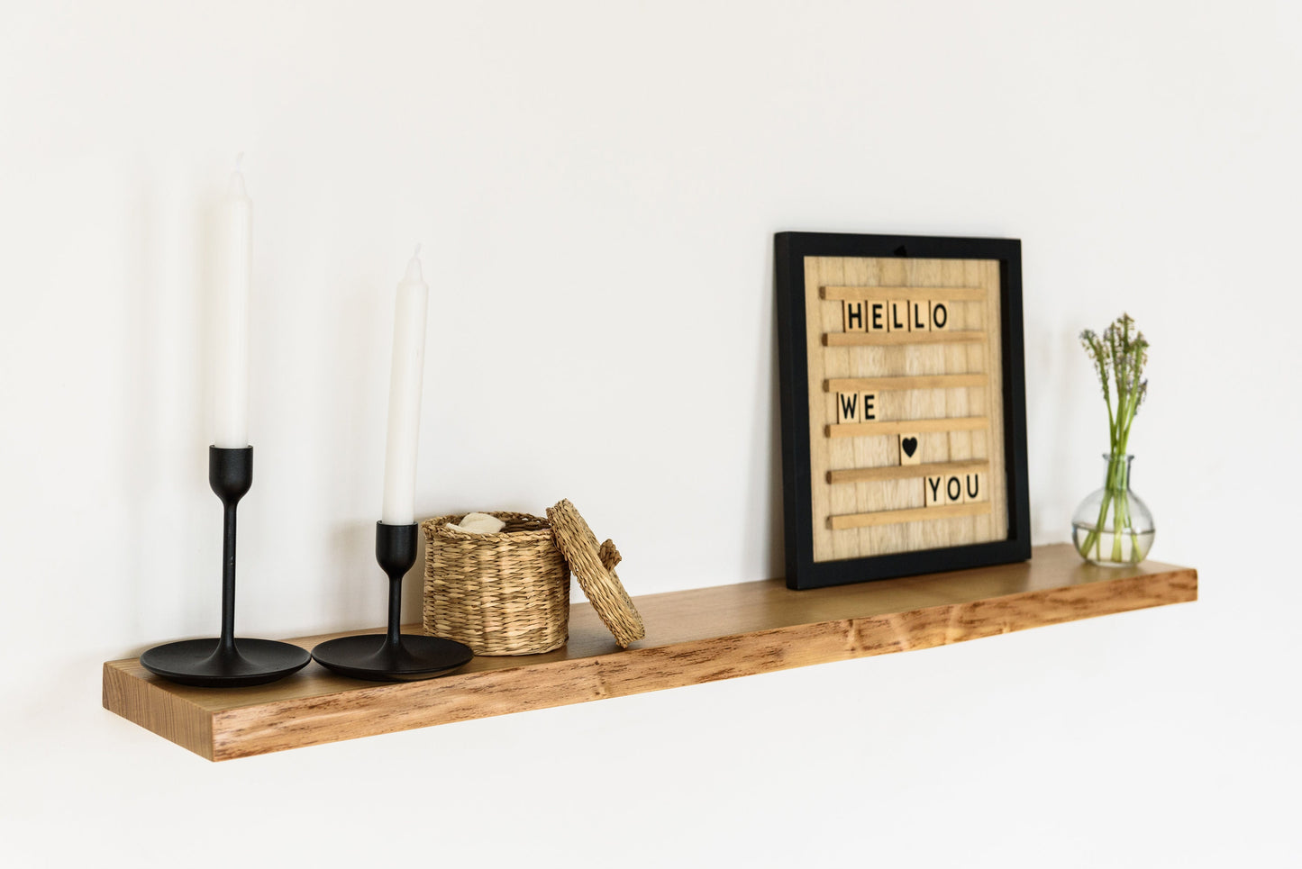 Ash Floating Shelves, Custom Wood Shelves, Rustic Shelves, Bathroom Shelves with Bracket, Long Book Shelves, Kitchen Shelves