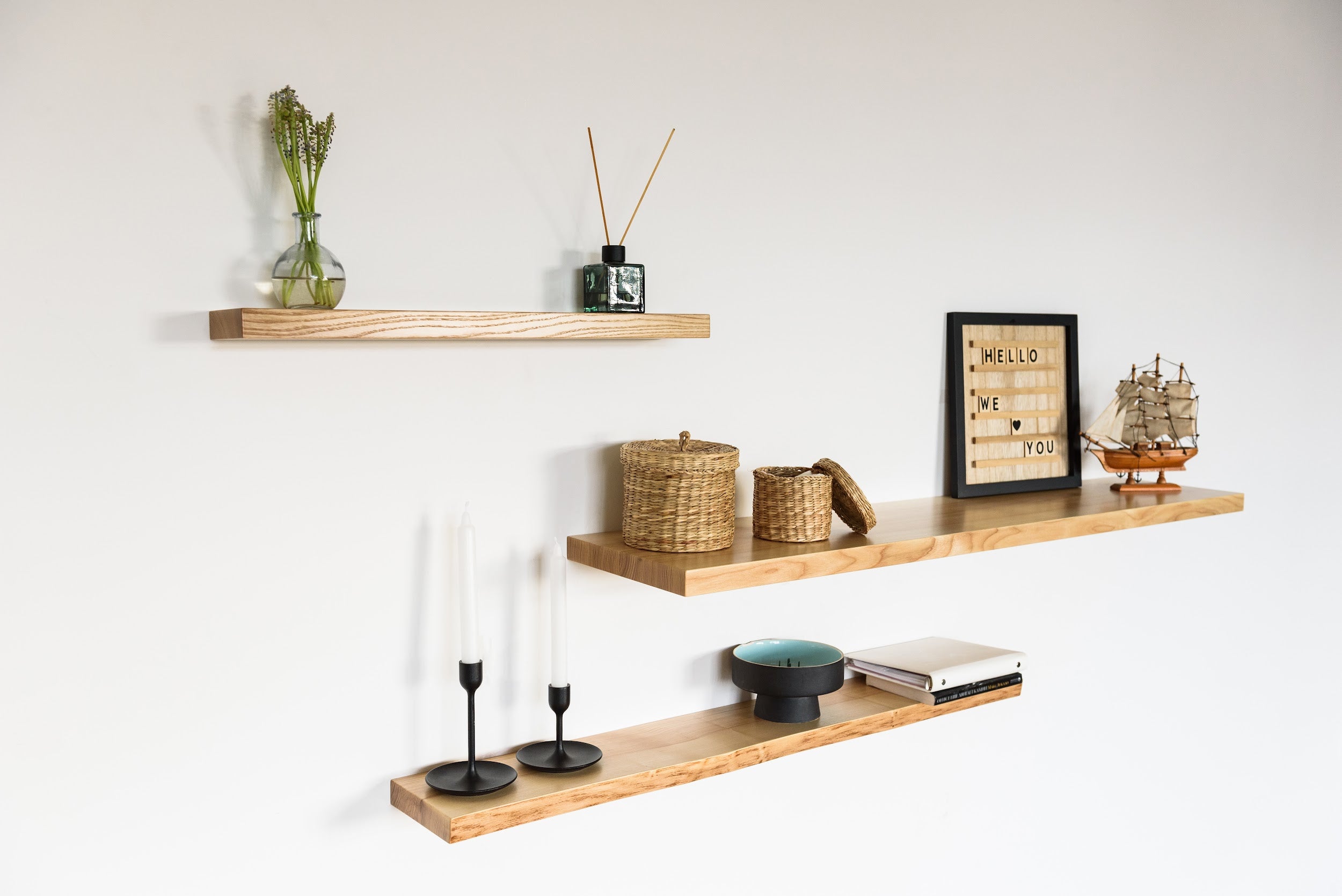 Ash Floating Shelf | Custom Wood Wall Shelf