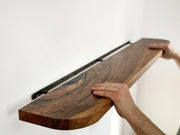 Walnut Rounded Shelf | Floating Wood Wall Decor