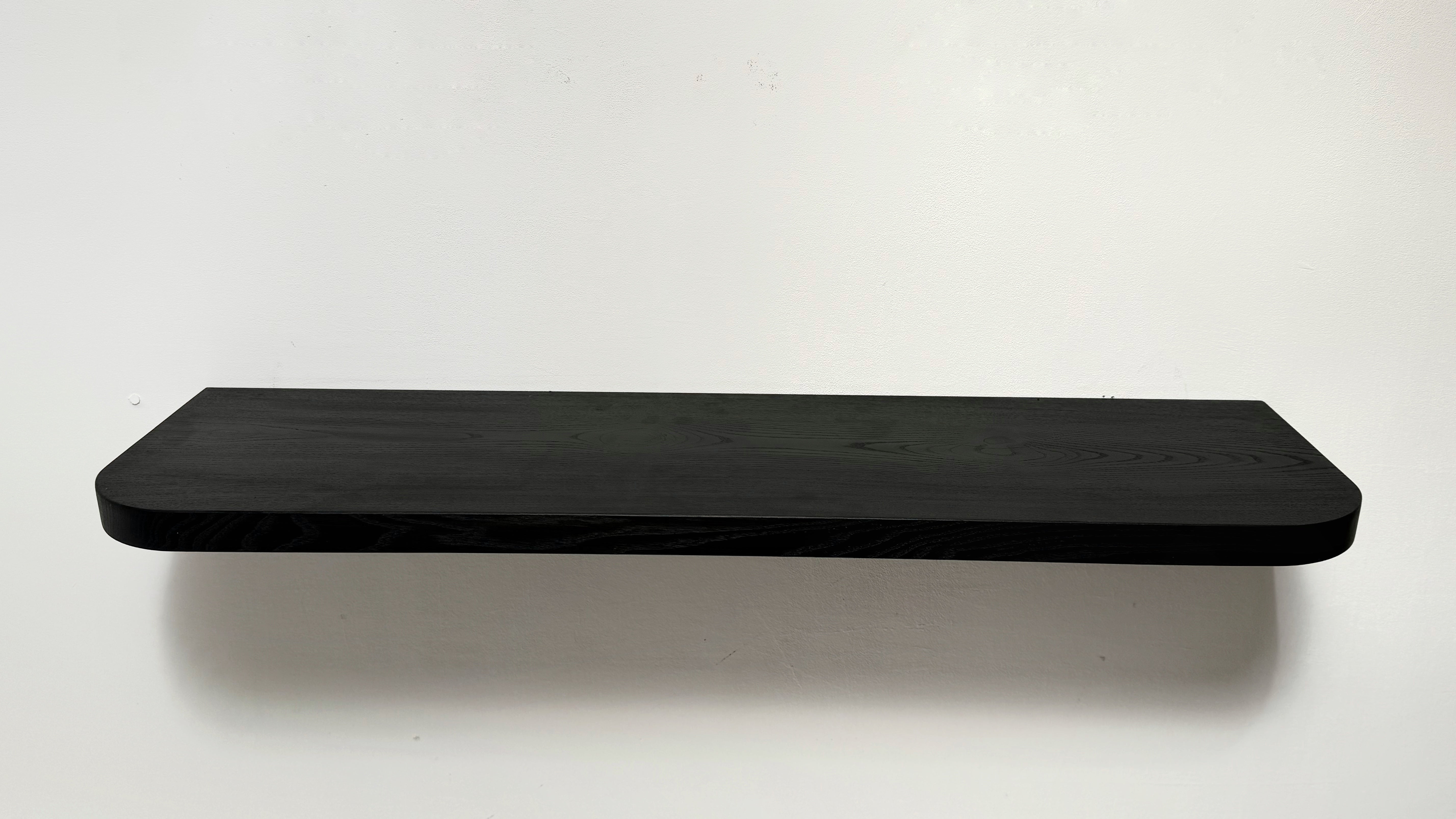 Ash Black Floating Shelf Rounded Corners