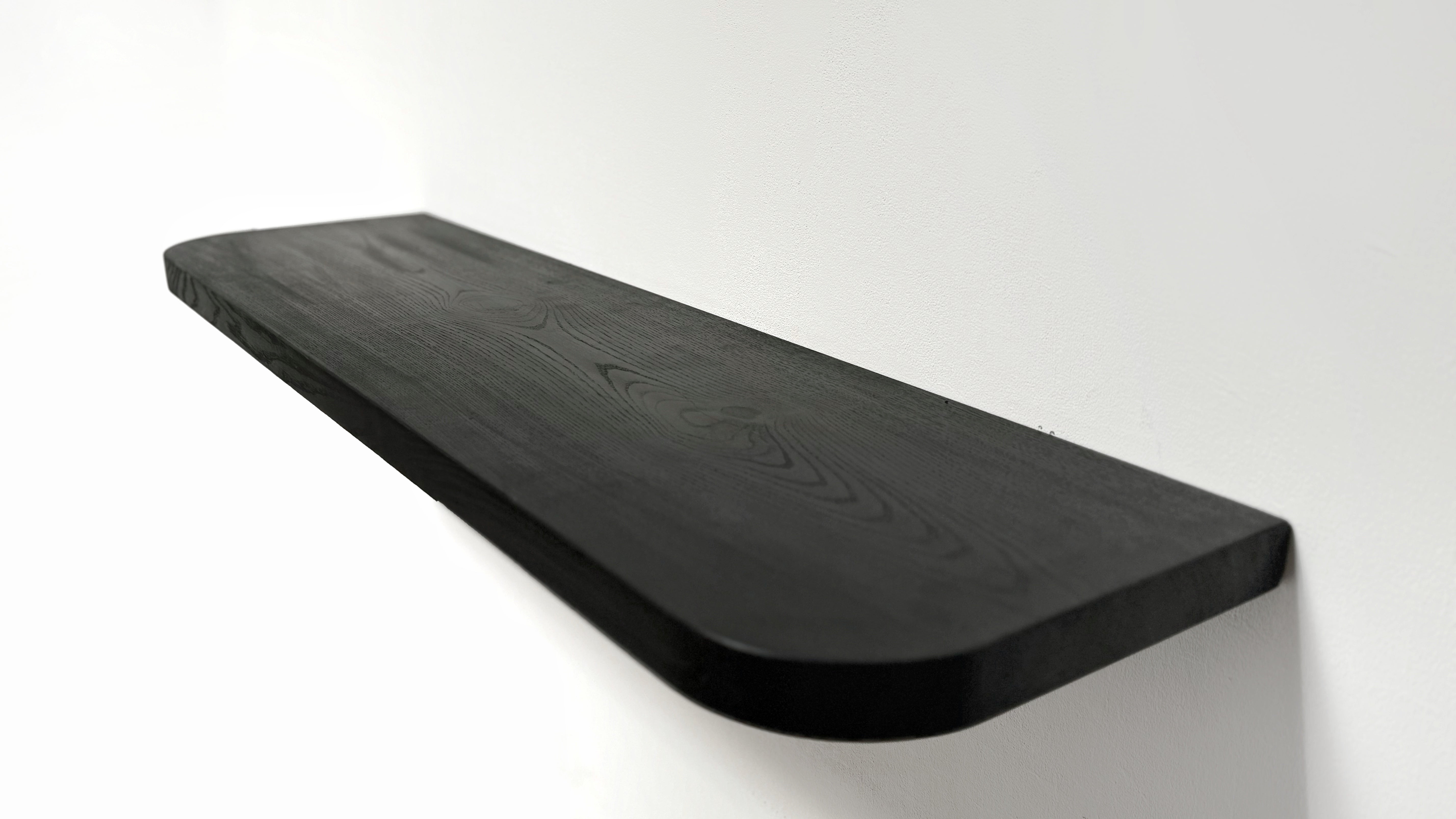 Ash Black Floating Shelf Rounded Corners
