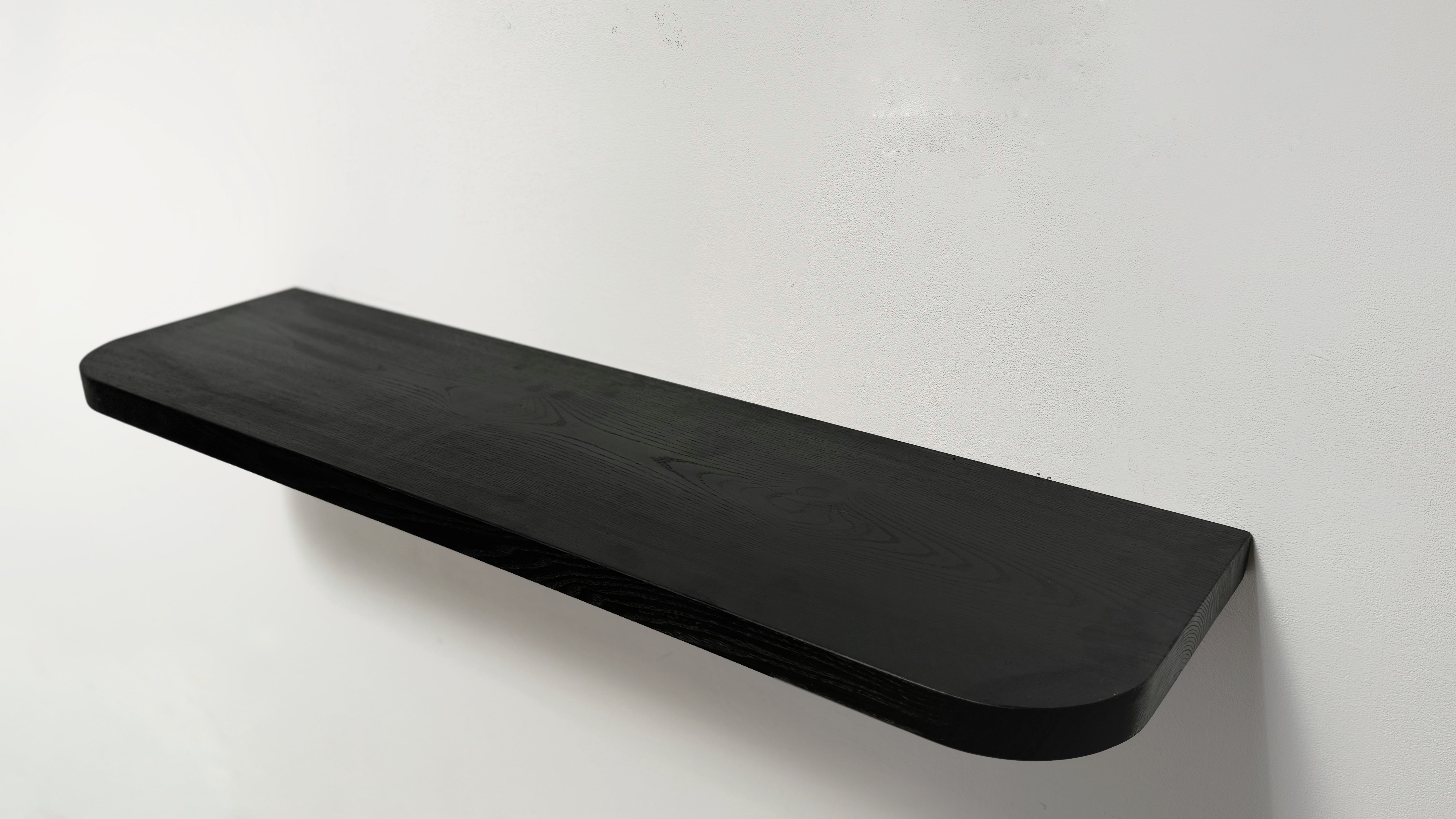 Ash Black Floating Shelf Rounded Corners