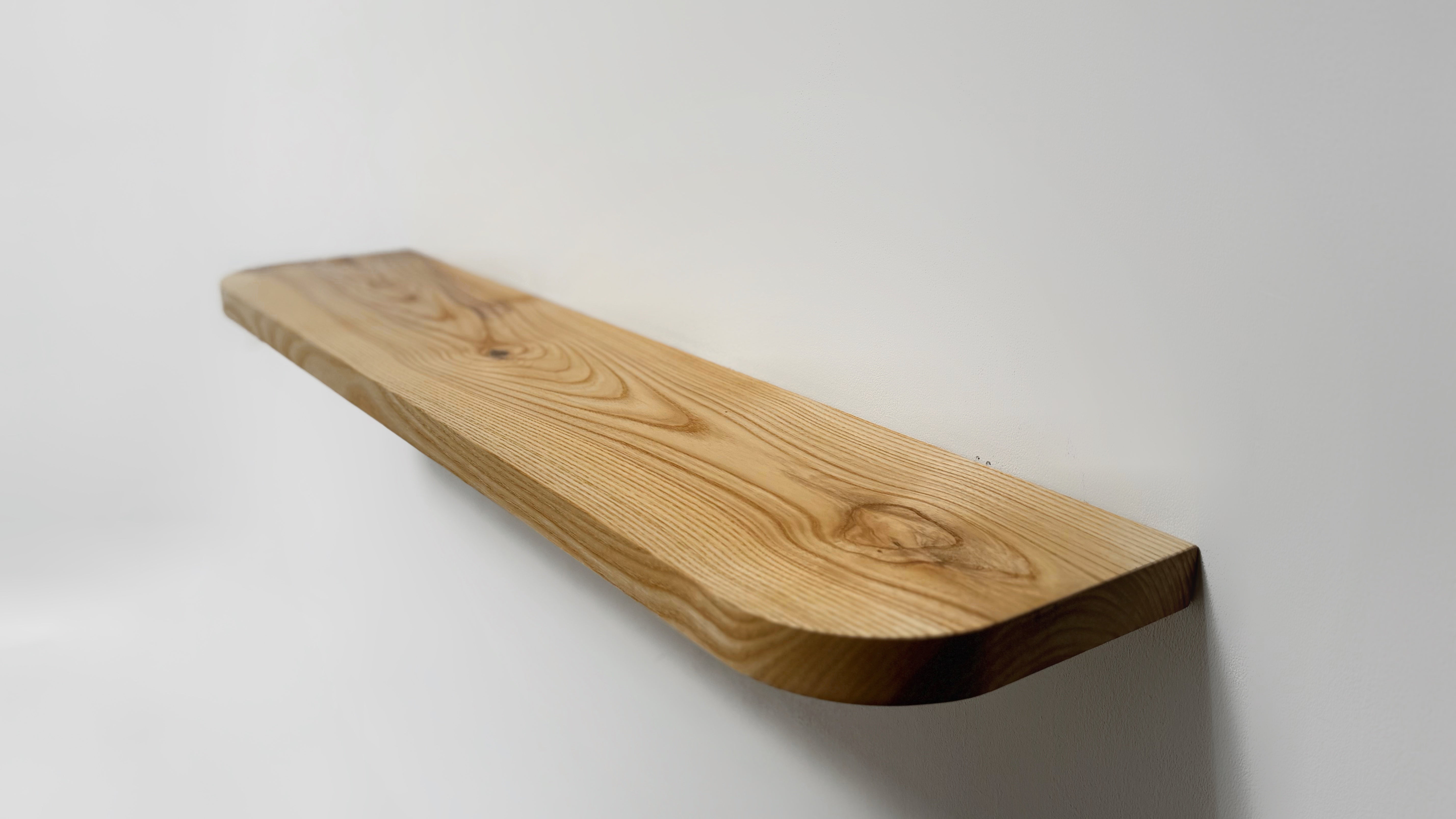 Oak Floating Shelf with Rounded Corners