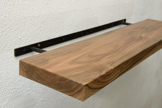 Walnut Floating Shelves, Custom Wood Shelves, Rustic Shelves, Bathroom Shelves with Bracket, Long Book Shelves,Kitchen Shelves